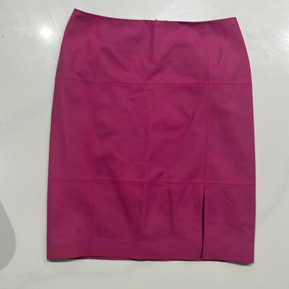 Leather Lafayette 148 New York‎ Pink Pencil Skirt Knee-Length with Slit